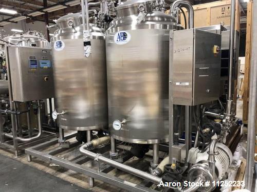 Unused A&B Process Systems 2-Tank CIP Skid – 250-Gallon 316L Stainless Steel