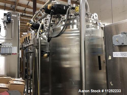 Unused A&B Process Systems 2-Tank CIP Skid – 250-Gallon 316L Stainless Steel