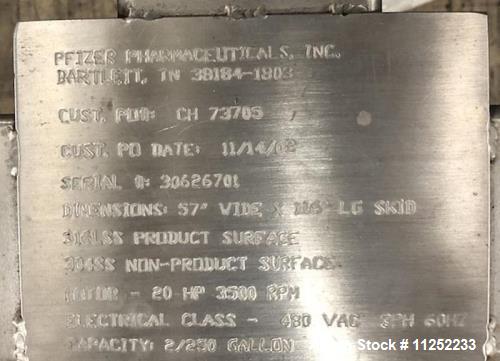 Unused A&B Process Systems 2-Tank CIP Skid – 250-Gallon 316L Stainless Steel