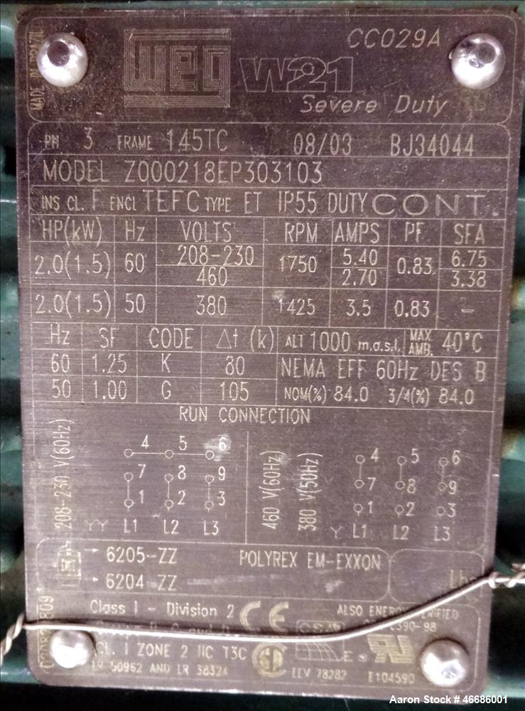 Used Electrol Specialties Company CIP Clean In Place Skid, Model 800RMA, 316 St
