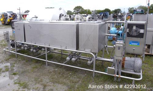 Used Klenzade Flo-Gineered Klenzmation CIP System consisting of: (1) Klenzade 3 compartment tank system, (2) approximate 70 gallon compartments, and (1) approximate 275 gallon compartment. (2) Klenza...