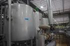 Used APV/Alfa Laval/SPX CIP plant/system consisting of: (4) Stainless steel tanks, appox. 529 gallon/2000-liter capacity, on legs, (1) Stainless steel tank, approx. 265 gallon/1000-liter capacity, on...