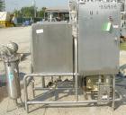 Used G H Products Single Tank CIP System, 316 stainless steel. 75 gallon holding tank, 24'' wide x 24'' long x 30'' deep, 2'' tri-clamp side bottom outlet. Ampco centrifugal pump, model 2 1/2x2xDC2, ...