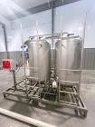Used IDD Manual CIP/SIP System – (2) 250 Gallon Stainless Tanks, 5HP Pump, Filter, Mounted Skid