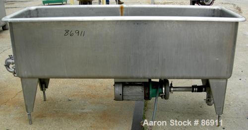 USED: Girton clean out of place washer, model PM6, 304 stainless steel. 170 gallon tank 24" wide x 76" long x 22" deep. (2) Distribution pipes, 2" end bottom outlet. Includes a Tri Clover centrifugal...