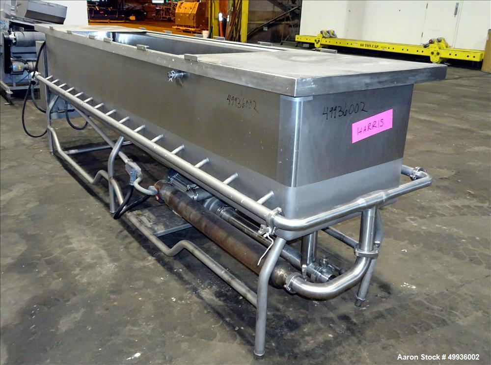 Used-Sani-Matic Clean Out of Place Tank, Model RWJ-250.  Stainless Steel, Horizontal.  Trough approximate 120" long x 24" wi...