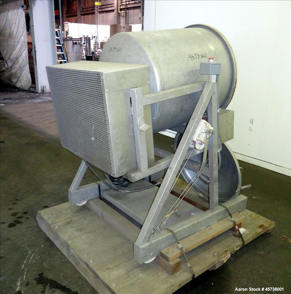 Used Drum Seasoning Tumbler / Mixer. 304 Stainless Steel.