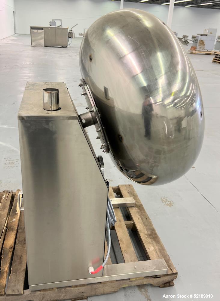 Used Coating Pan, 39" Diameter, Stainless Steel.