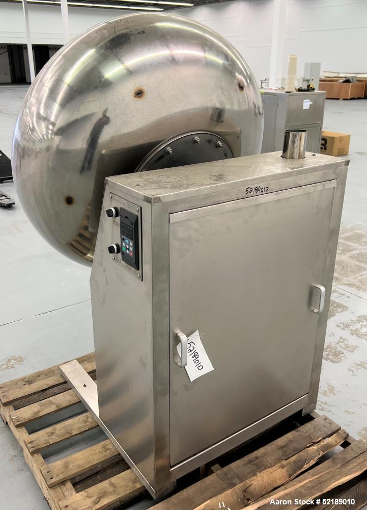 Used Coating Pan, 39" Diameter, Stainless Steel.