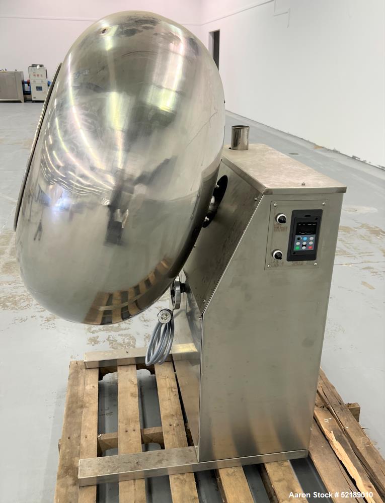 Used Coating Pan, 39" Diameter, Stainless Steel.