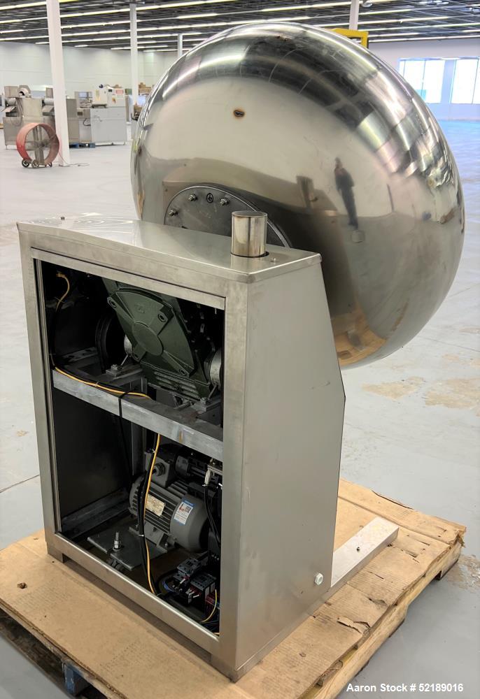 Used Coating Pan, 39" Diameter, Stainless Steel.