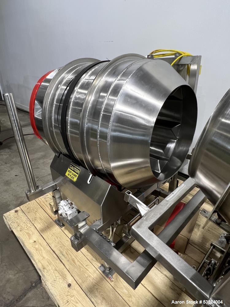 Used Industrial Spray Dynamics Stainless Steel 30" Diameter Coating Drum / Tumbl