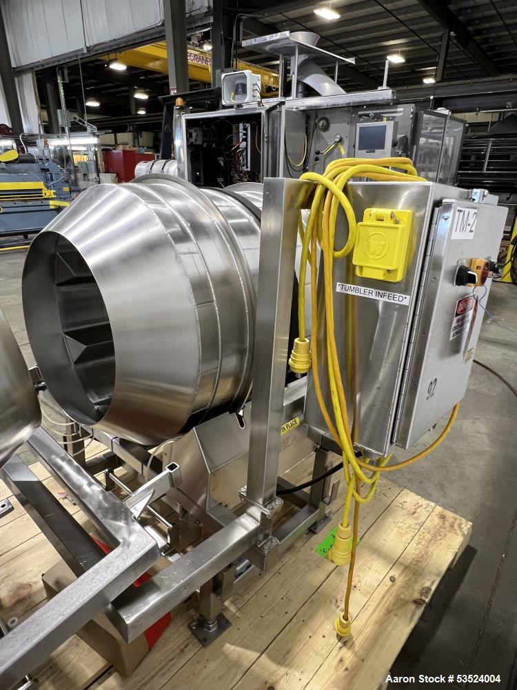 Used Industrial Spray Dynamics Stainless Steel 30" Diameter Coating Drum / Tumbl