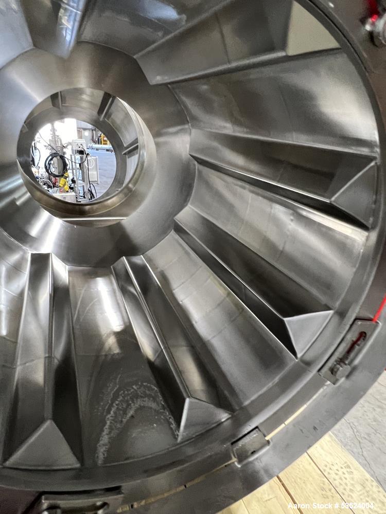 Used Industrial Spray Dynamics Stainless Steel 30" Diameter Coating Drum / Tumbl