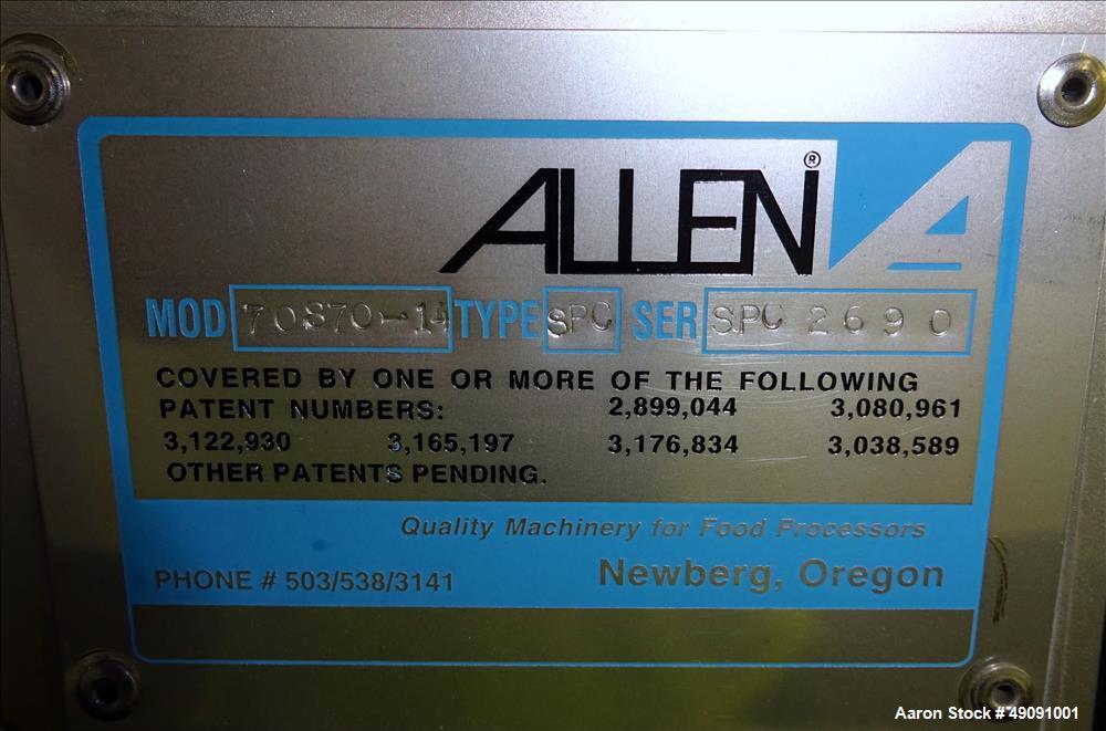 Used Allen Systems / FMC FoodTech Coating Drum, Model 70870-14, Type SPC.