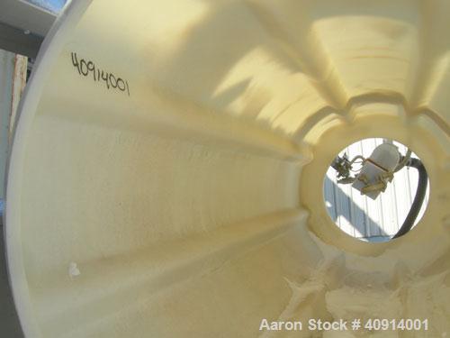 Used Allen Machinery Rotating Coating Drum, horizontal, plastic construction. 36" diameter x approximately 96" long. (8) internal flights, driven by a 1 hp, 3/60/230/460 volt, 1725 rpm gearmotor. Inc...
