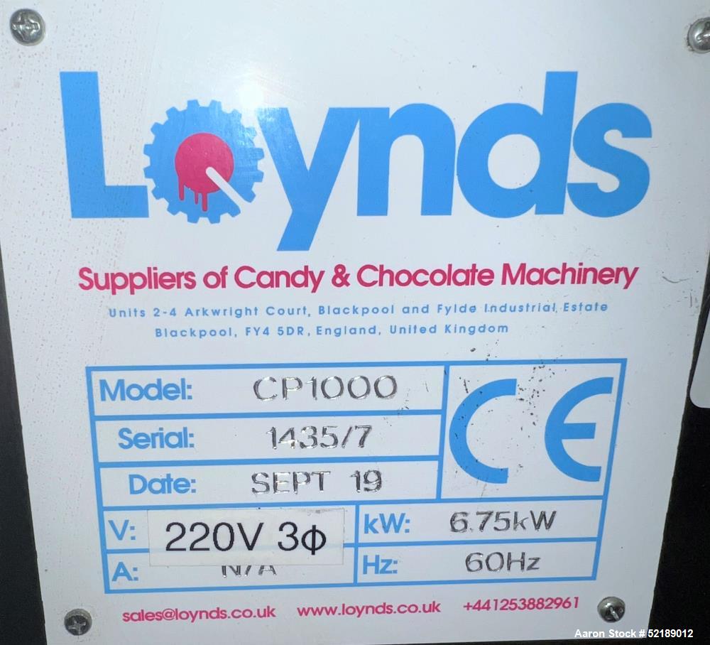 Used Loynds  48" Diameter Stainless Steel Coating Pan, Model CP1000. With (6) welded ribs 3/4" wide x 1/2" thick, 26" deep x 24" diameter opening, hot air blower with variable speed control (heat can...