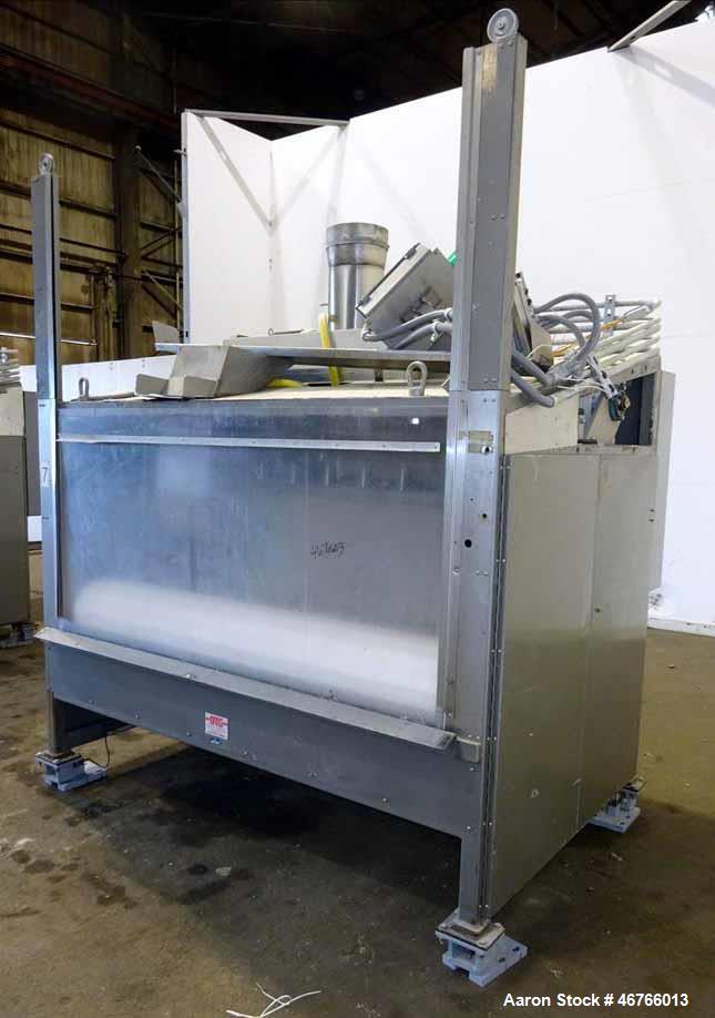 Used- DTG Finn Belt Coater Model MAXI, 304 Stainless Steel, Approximate 72" wide Belt. Spray bar with (10) nozzles. Capacity...