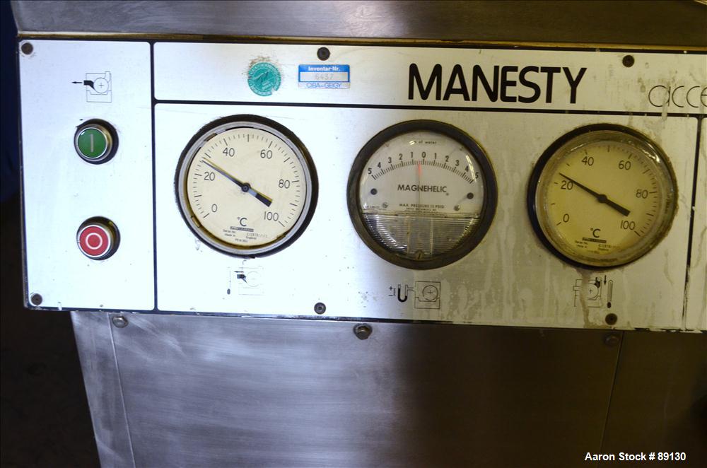 Used Stainless Steel Manesty Accela-Cota Tablet Coating Machine, Model 10
