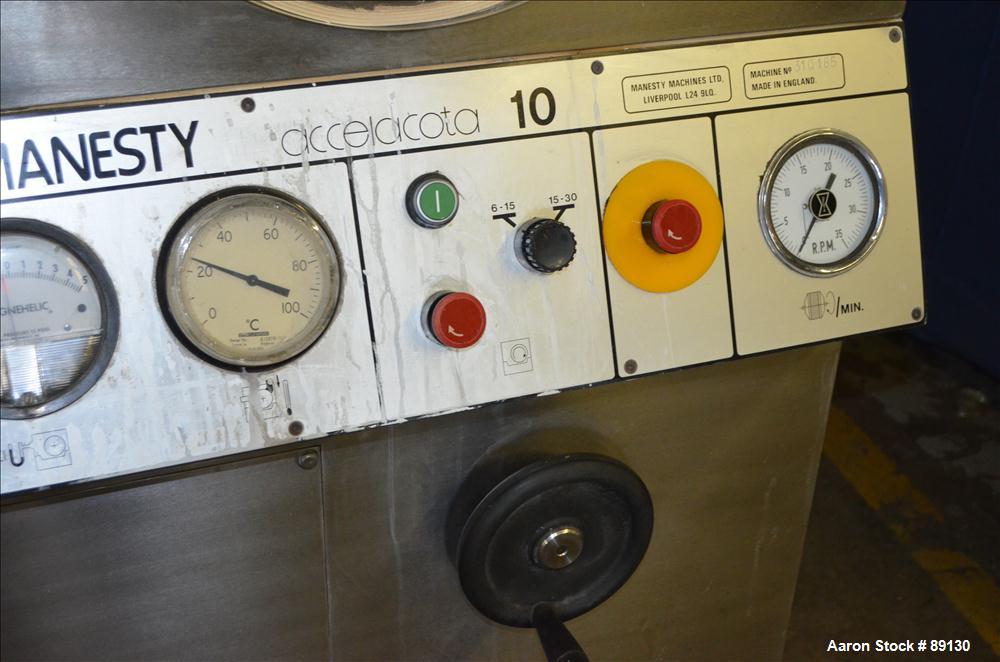 Used Stainless Steel Manesty Accela-Cota Tablet Coating Machine, Model 10