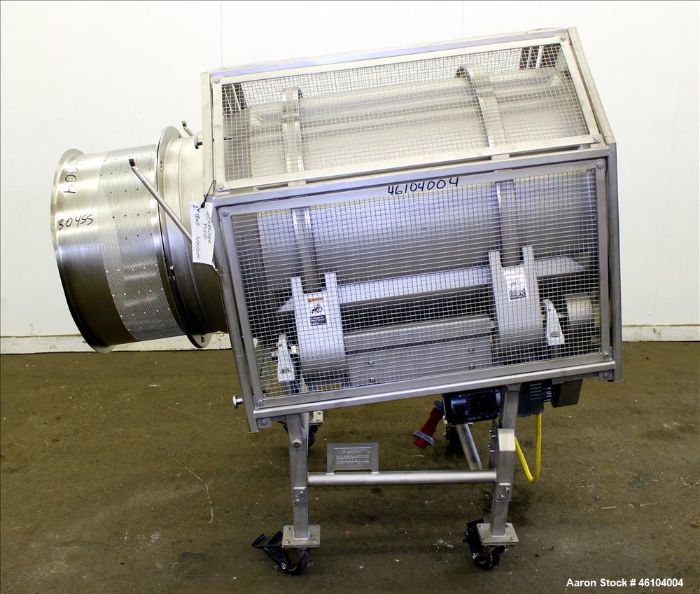 Used Marchant Schmidt Drum Tumbler, Model TD3072, 304 Stainless Steel. 30" Diameter x 48" long drum with 25" opening. Driven by .33hp, 3/60/230/460 volt, 300-1800 rpm motor with 13.28 tp 1 ratio. Has...