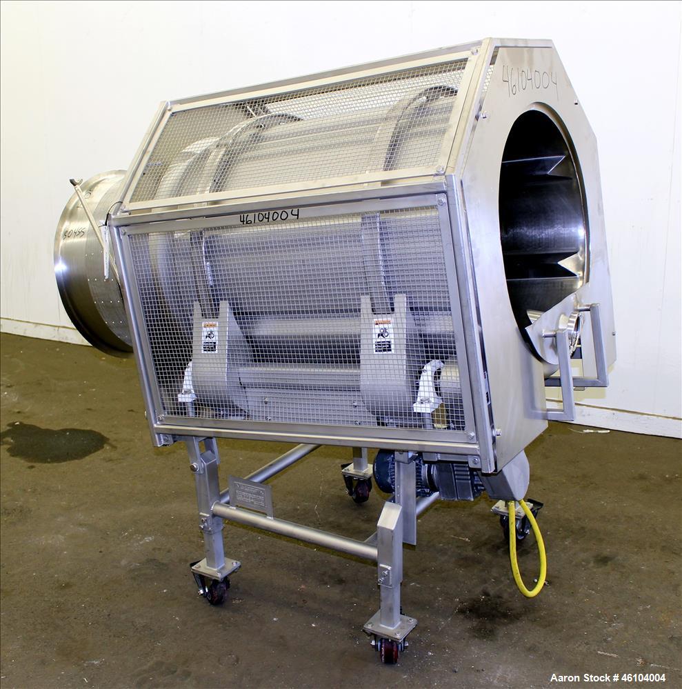 Used Marchant Schmidt Drum Tumbler, Model TD3072, 304 Stainless Steel. 30" Diameter x 48" long drum with 25" opening. Driven by .33hp, 3/60/230/460 volt, 300-1800 rpm motor with 13.28 tp 1 ratio. Has...