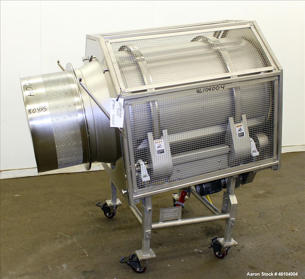 Used Marchant Schmidt Drum Tumbler, Model TD3072, 304 Stainless Steel. 30" Diameter x 48" long drum with 25" opening. Driven by .33hp, 3/60/230/460 volt, 300-1800 rpm motor with 13.28 tp 1 ratio. Has...