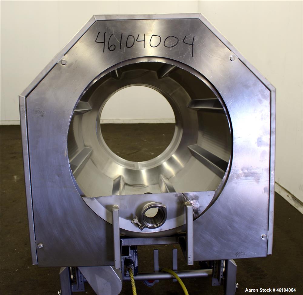Used Marchant Schmidt Drum Tumbler, Model TD3072, 304 Stainless Steel. 30" Diameter x 48" long drum with 25" opening. Driven by .33hp, 3/60/230/460 volt, 300-1800 rpm motor with 13.28 tp 1 ratio. Has...