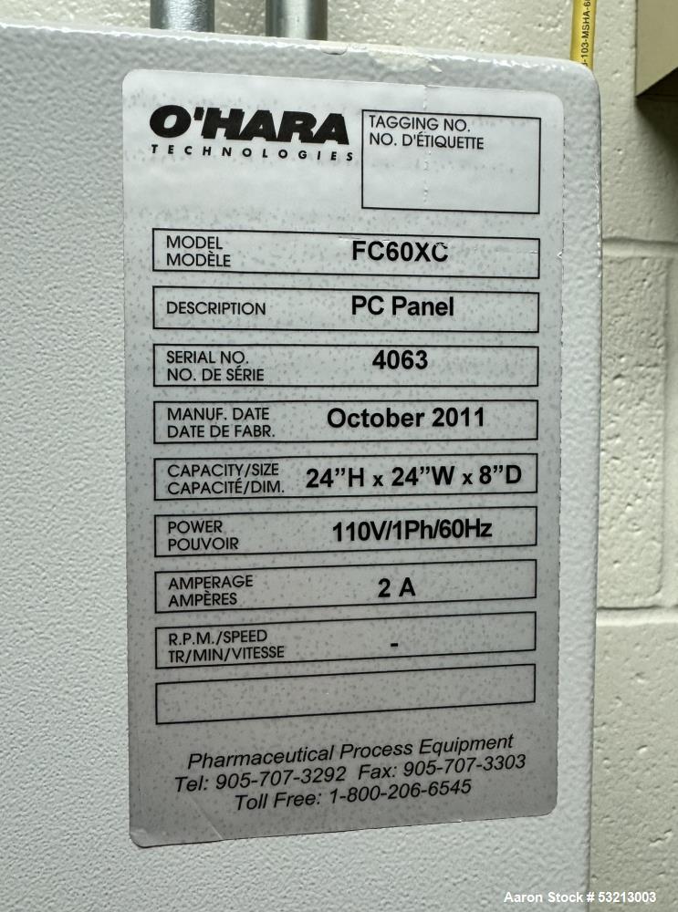 Used O’Hara 60" FC60XC High-Capacity Automatic Tablet Coater | 360 kg Batch System with AHU & Blower