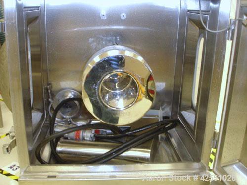 Used O'Hara LABCOAT Coating Pan, Model LCI, Stainless Steel. Change pan design with 11" perforated pan, 1.5 kg capacity, 3-30 rpm pan speed, aqueous operation with Xycom PLC controls with spray gun, ...