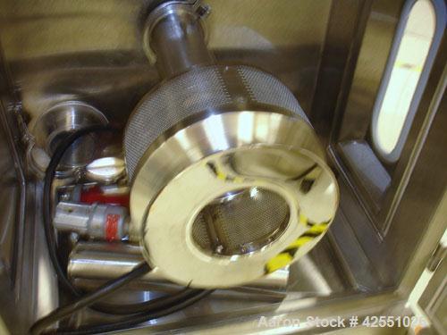 Used O'Hara LABCOAT Coating Pan, Model LCI, Stainless Steel. Change pan design with 11" perforated pan, 1.5 kg capacity, 3-30 rpm pan speed, aqueous operation with Xycom PLC controls with spray gun, ...