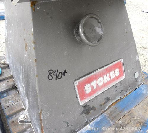 Used Stokes Multi-Purpose Coating Pan, Model 900-1-8, 304 Stainless Steel. Hexagonal-shaped coating pan, approximate 42’’ diameter x 32’’ deep, 10,000 cubic inch (290 pound) volume. 26-3/4’’ Diameter...