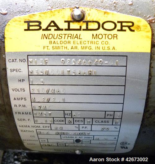 Used Stokes Multi-Purpose Coating Pan, Model 900-1-8, 304 Stainless Steel. Hexagonal-shaped coating pan, approximate 42’’ diameter x 32’’ deep, 10,000 cubic inch (290 pound) volume. 26-3/4’’ Diameter...