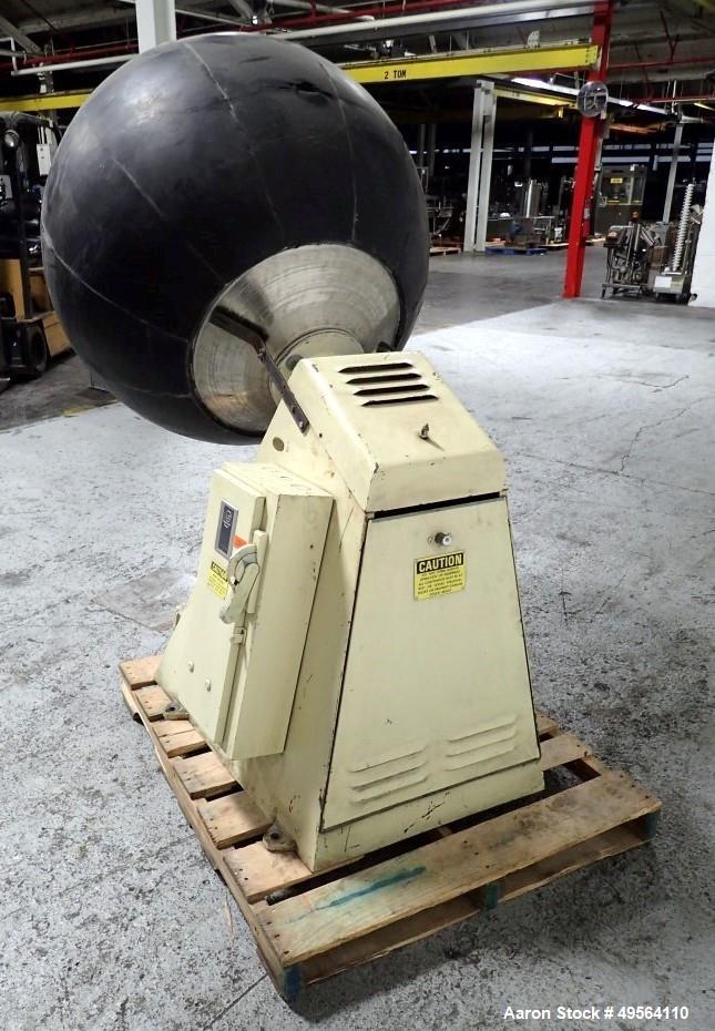Used Stokes Coating Pan, Model 900-300-001, Stainless Steel Construction. 42" Inner diameter, 26" diameter opening, 39" lip height. Driven by 1.5 hp, 208-230/460 volt motor. Mounted on base.