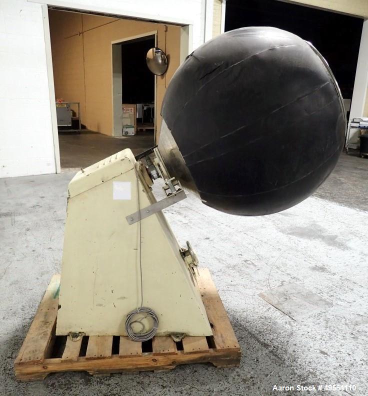 Used Stokes Coating Pan, Model 900-300-001, Stainless Steel Construction. 42" Inner diameter, 26" diameter opening, 39" lip height. Driven by 1.5 hp, 208-230/460 volt motor. Mounted on base.