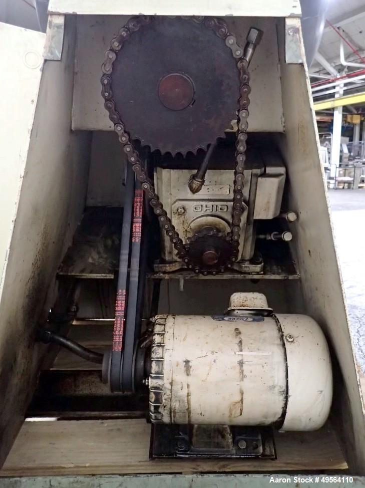 Used Stokes Coating Pan, Model 900-300-001, Stainless Steel Construction. 42" Inner diameter, 26" diameter opening, 39" lip height. Driven by 1.5 hp, 208-230/460 volt motor. Mounted on base.
