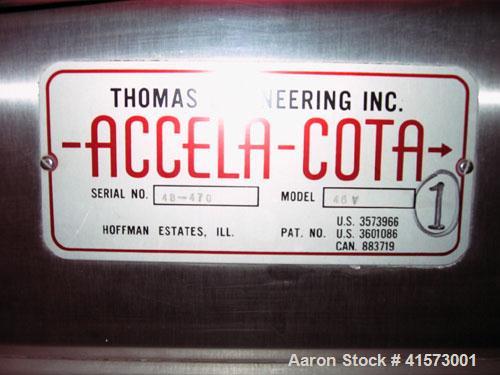 Used-Thomas Engineering Accela-Cota Coating Pan, Model 48-V, 48". Stainless steel.