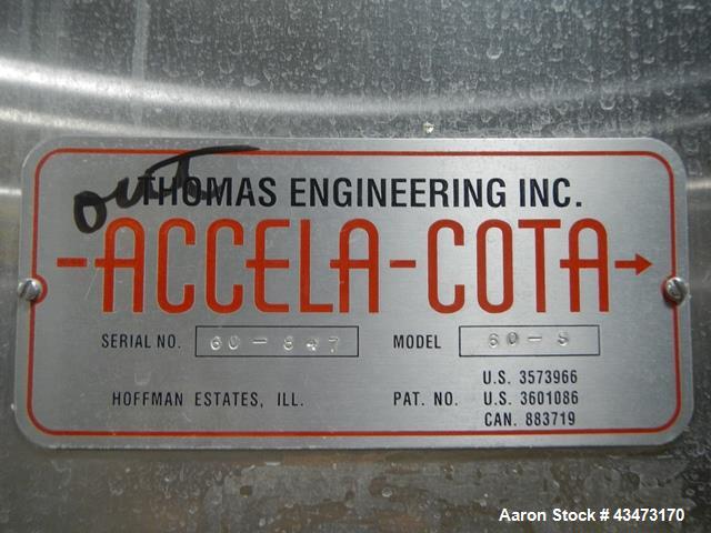 Used Thomas Engineering Accela Cota Coating Pan, Model 60D
