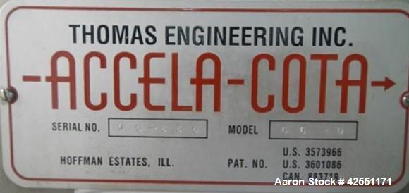 Used Thomas Engineering Acela Cota Coating Pan, Model 66D
