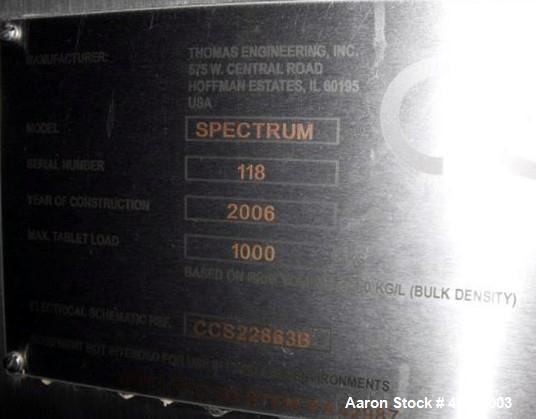 Used- Stainless Steel Thomas Engineering Coating Pan, Model Spectrum Compu-Coater