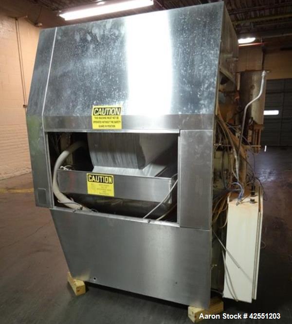 Used Vector Freund Hi Coater coating pan, model HC-150, 1500mm (59") pan diameter, stainless steel construction, perforated pan, with spray guns, Marlo air handling unit, steam heated, 7.5 hp, 230/46...