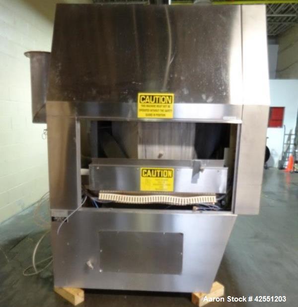 Used Vector Freund Hi Coater coating pan, model HC-150, 1500mm (59") pan diameter, stainless steel construction, perforated pan, with spray guns, Marlo air handling unit, steam heated, 7.5 hp, 230/46...