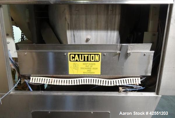 Used Vector Freund Hi Coater coating pan, model HC-150, 1500mm (59") pan diameter, stainless steel construction, perforated pan, with spray guns, Marlo air handling unit, steam heated, 7.5 hp, 230/46...