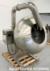Used- Loynds  48" Diameter Stainless Steel Coating Pan, Model CP1000. With (6) welded ribs 3/4" wide x 1/2" thick, 26" deep ...