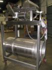 Used Spray Dynamics Soft Flight Coating Drum, Model 48X24, 304 Stainless Steel.  Approximately 24” diameter x 51” long drum with flights, manual drum pitch adjustment.  Driven by a 1/2 hp, 3/60/230/4...