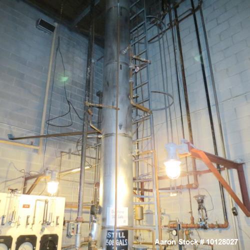 Used- Bubble Cap Tray Distillation Column. Stainless steel distillation column system. The system when last used had 5% alco...