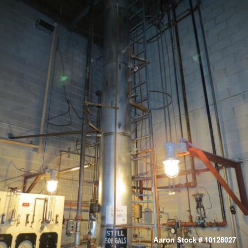 Used- Bubble Cap Tray Distillation Column. Stainless steel distillation column system. The system when last used had 5% alco...