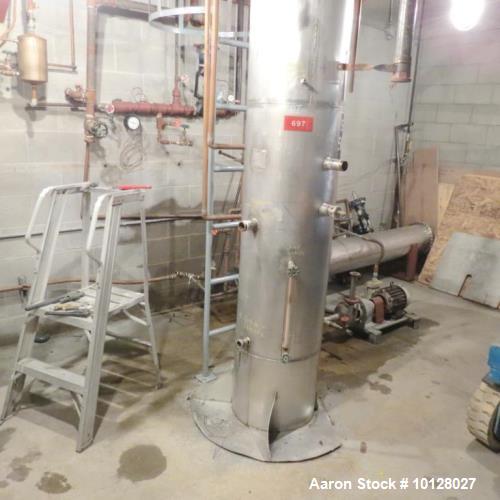 Used- Bubble Cap Tray Distillation Column. Stainless steel distillation column system. The system when last used had 5% alco...