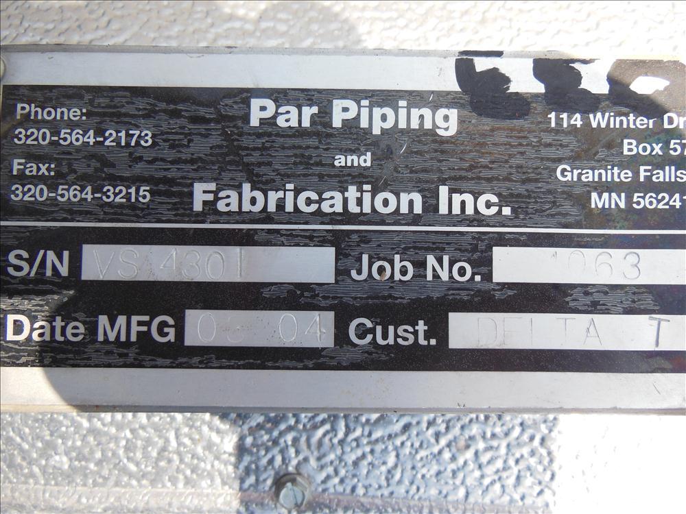Used- Stainless Steel Par Piping and Fabrication Tray Column