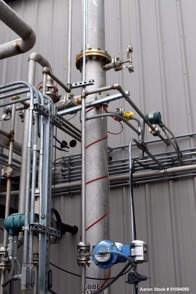 Used Scrubber Column, Stainless Steel, Vertical. (3) Bolt together sections approximate 10" diameter x 20' tall.